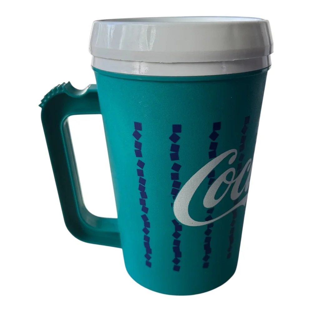 Vintage Coca-Cola‎ 22oz Teal Tumbler 90s Fast Food Promo Cup USA Vaporwave